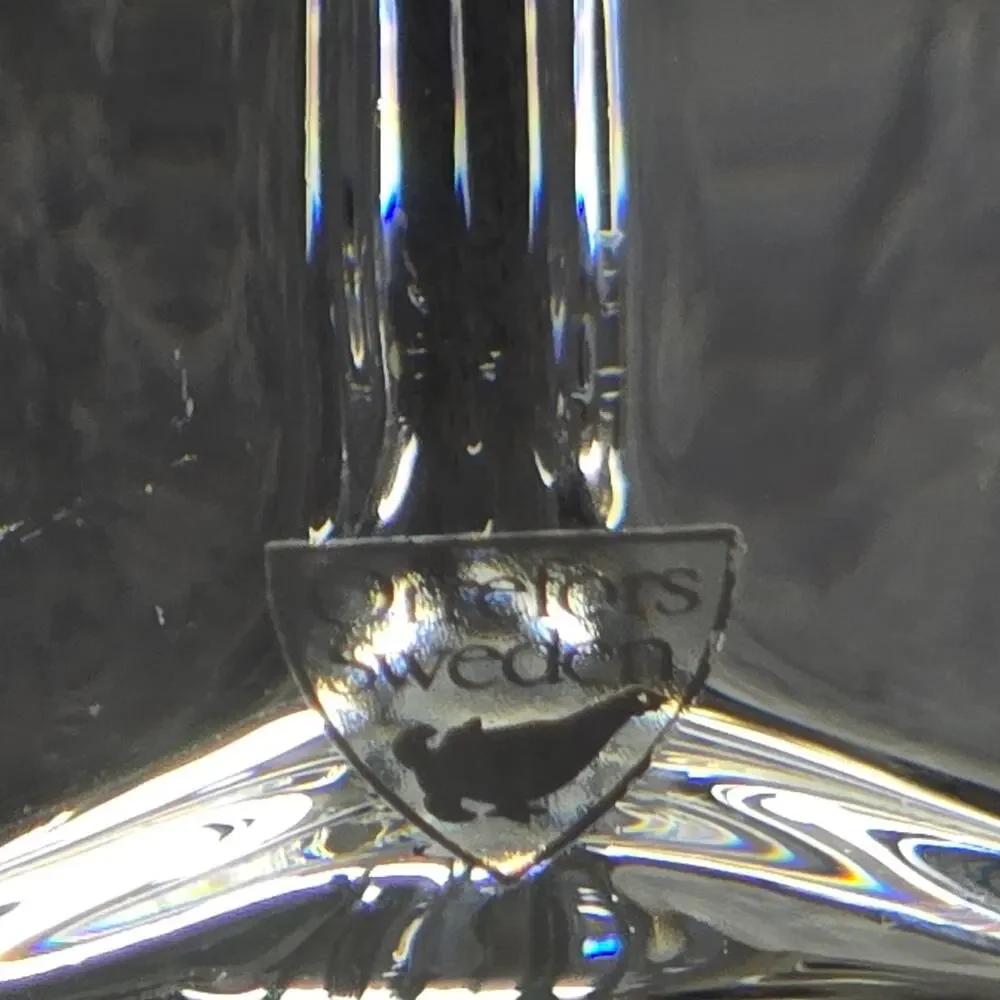 Orrefors Sweden Triangle Crystal Glass Votive Candle Holder